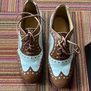 Office of Angela Scott “Mr. Doubt” Textile & Cognac Shoes – EU 37 / US 7.5